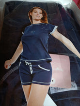 Carica l&#39;immagine nel visualizzatore di Gallery, Pigiama estivo donna Cotonella(art. DD029), grigio, rosa, pantalone corto. 400g.
