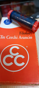 Tre Cerchi Arancio Filfort, rocchetto da 274 metri, colore blu e beige. 50 g.