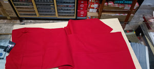 Pantalone vintage donna a zampa di elefante, colore rosso, taglia 48, in panno di lana. 600g..