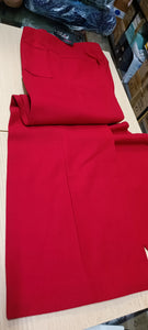 Pantalone vintage donna a zampa di elefante, colore rosso, taglia 48, in panno di lana. 600g..
