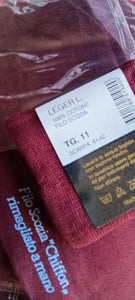 Calze lunghe uomo in filo di scozia Léger Facenti, taglia 11, colore bordeaux, 6 paia. 300g.