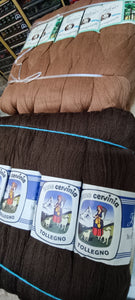 Misto lana(50%) Gatto e Cervinia, titolo 2/25, colori marrone e nocciola. 2kg.