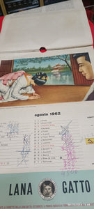 Calendario pubblicitario vintage Lana Gatto - Il matrimonio nel mondo. Usato con appunti a penna.  200g.