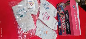 Sette paia di calzini Sant'Agostino Baby melange a fantasia, misto lana, misura 2. 350g.