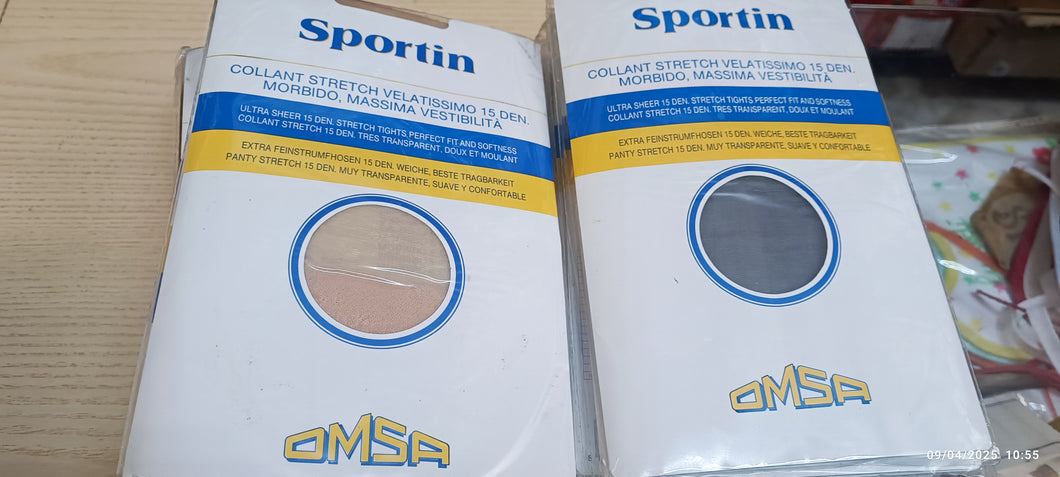 Offerta super. Stock di 22 collant Stretch Spirtin OMSA velatissime 15 den. Mis III, colore romance e grigio. 700g.
