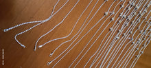Carica l&#39;immagine nel visualizzatore di Gallery, Stock di 25 catene girocollo di rodio senza chiusura, cm 40. 150 g.
