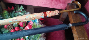 Due ombrelli vintage fantasia floreale,  uomo donna, per un regalo di coppia! 700g..