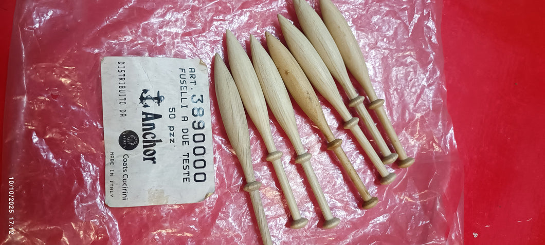 Sette fuselli Anchor a due teste per tombolo. 200 g.