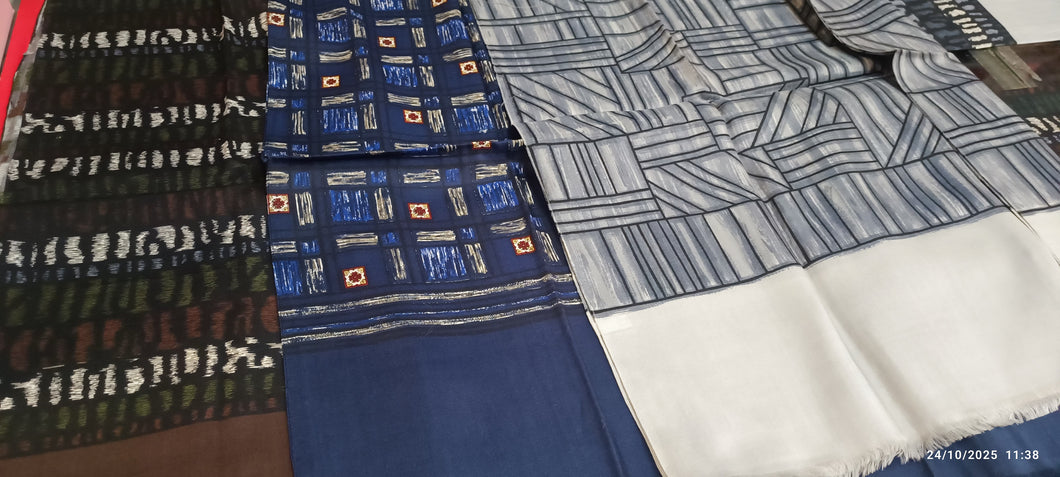 Set di tre sciarpe vintage di lana e seta di 136 cm x 57 cm.calde ed eleganti. 200 cm.