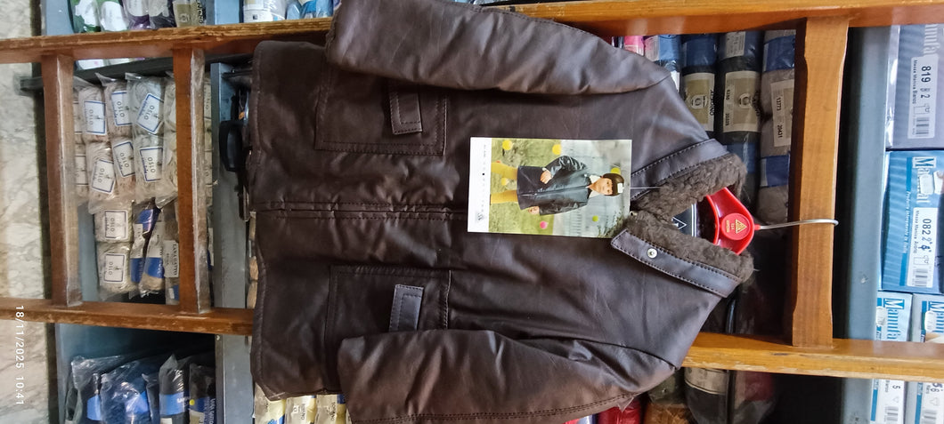 Cappotto vintage bimbo, simil pelle, con soffice e calda imbottitura interna. Taglia 55. 800 g.