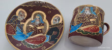 Carica l'immagine nel visualizzatore di Gallery, Vintage. Tazzina con piattino in porcellana giapponese, anni cinquanta. 180g.
