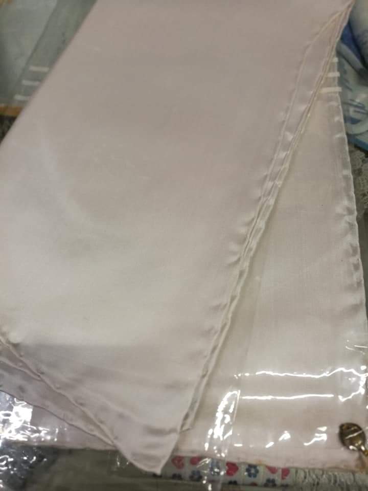 Foulard bianco naturale di pura seta, vintage, – Pianeta Filati