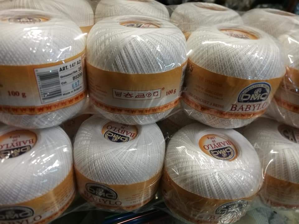 Babilo DMC, filo di Scozia gomitolo bianco(5200) da 100g.