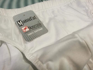 Mini-Slip uomo in filo di Scozia Manufat, bianco. Taglia, 3,4,5,6. 100g.