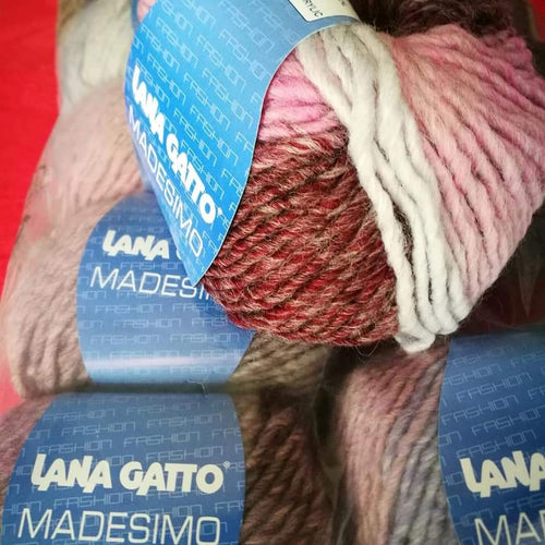 Mix di gomitoli Lana Gatto Aladino, 20 colori. Misto lana 225m