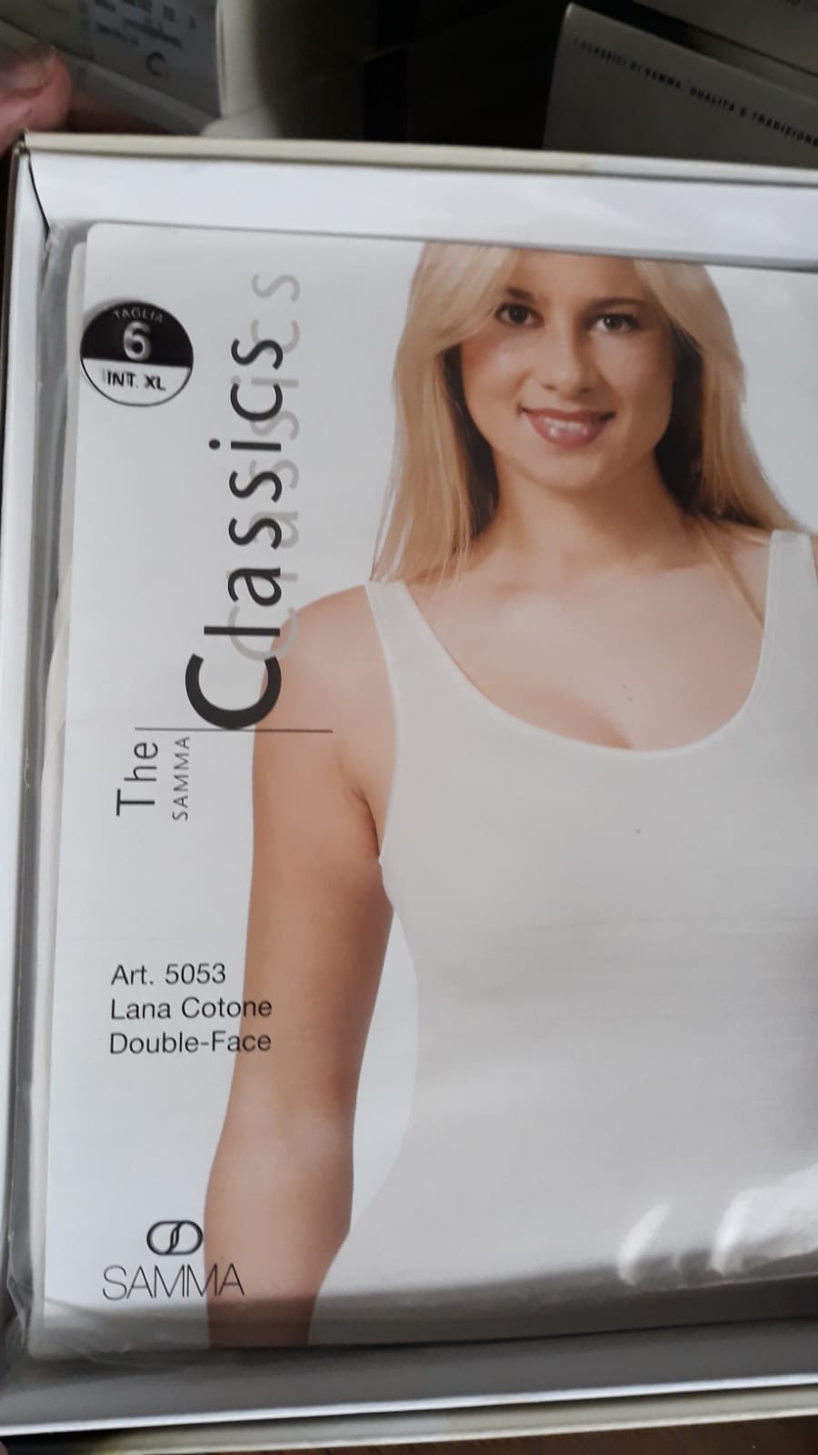 Maglia intima donna lana e cotone spalla larga senza forma seno co Pianeta Filati