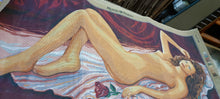 Carica l&#39;immagine nel visualizzatore di Gallery, Canovaccio per mezzo punto, DMC, Dolce Provenza e Nudo di donna Tela 130x60. 300g.
