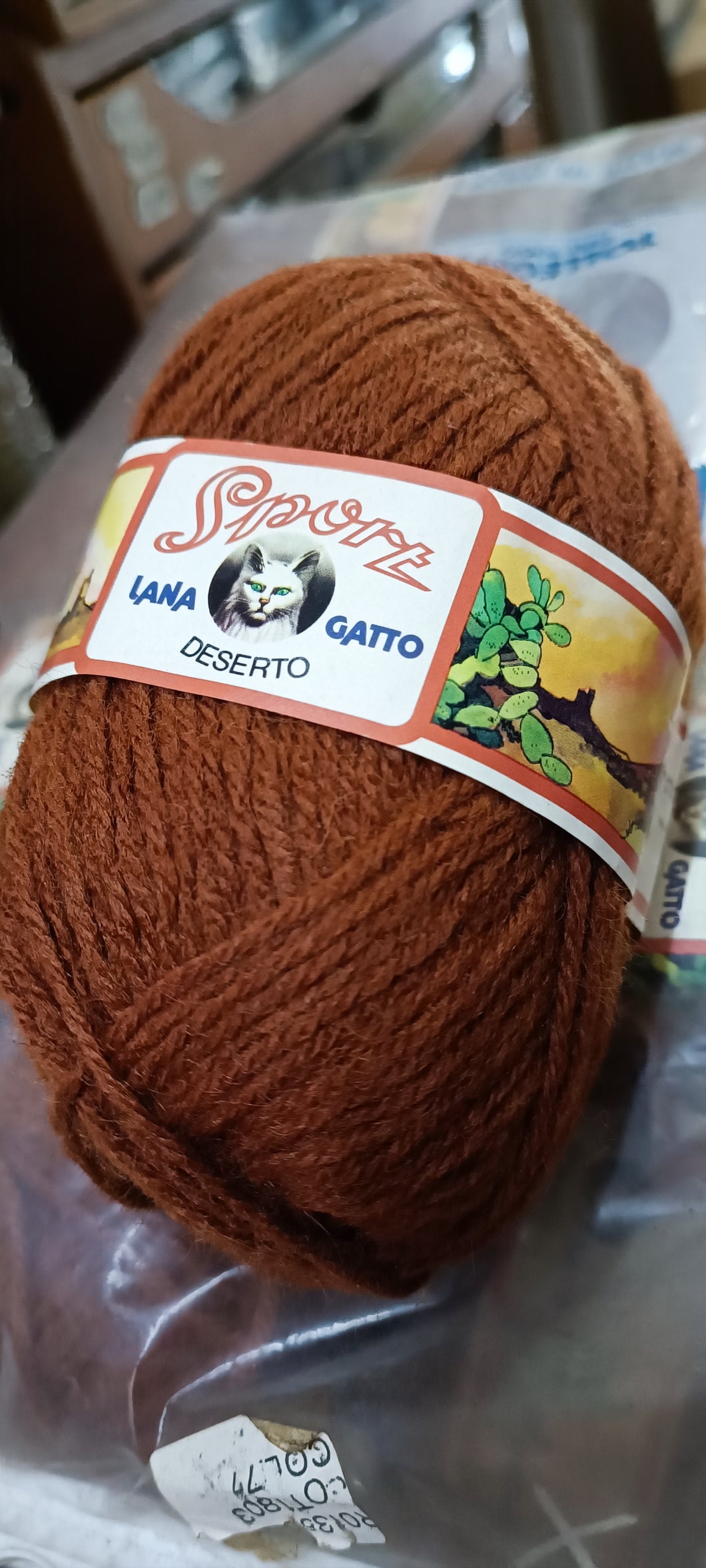 Misto lana Sport Gatto Deserto, colore mattone, 500g.