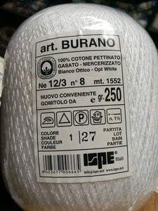 Cotone BURANO 250g n5 n8 n12